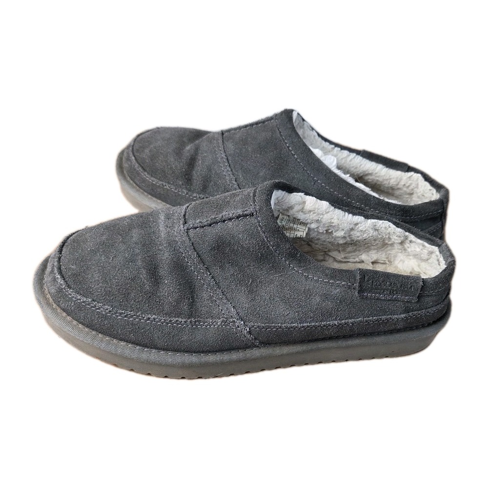 Koolaburra Ugg Graisen‎ Slipper Mens Sz 8 Blue Suede Faux Fur Lined House Shoe